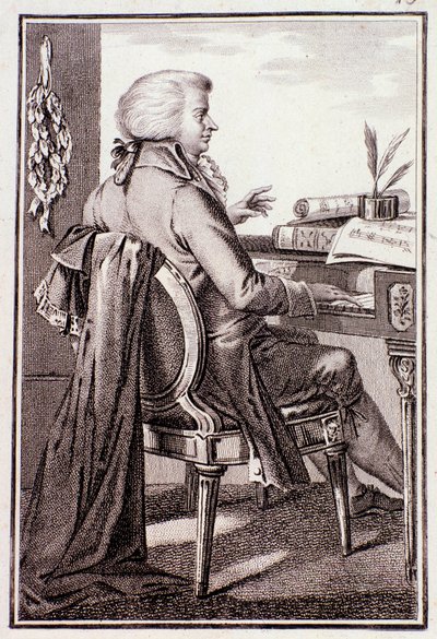 Johann Leopold Mozart portréja (metszet) alkotó: Anonymous Anonymous