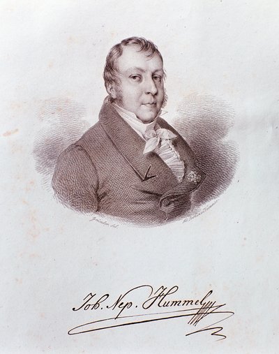Johann Nepomuk Hummel portréja (metszet alkotó: Anonymous Anonymous