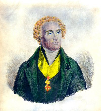 Joseph De Maistre (1753-1821) politikus, filozófus, bíró és történész portréja (a Szent Maurice és Lázár Rend jelvényével), Privee Collection alkotó: Anonymous Anonymous