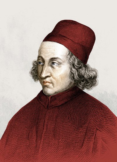 Marsilio Ficino portréja, franciául Marsile Ficin (1433 - 1499), metszet 18. század. alkotó: Anonymous Anonymous