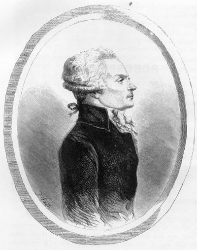 Maximilian portréja Robespierre (1758-1794) politikustól – Dupray de La Maherie 1863-as metszete „A Vörös Könyv – Histoire De L