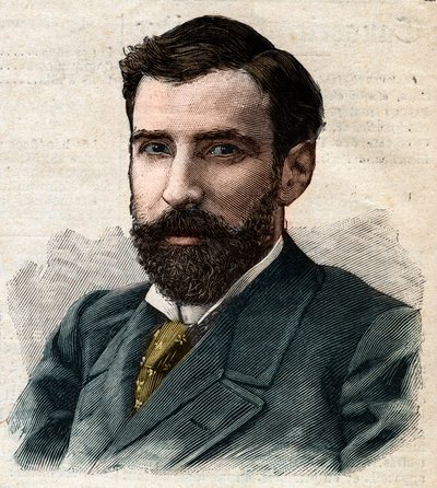 Pietro Paolo Savorgnan de Brazza vagy Pierre Paul Francois Camille Savorgnan de Brazza portréja franciául (1852-1905) Francia Kongó főkormányzója. Metszet a "" Le Petro Parisien "-be alkotó: Anonymous Anonymous
