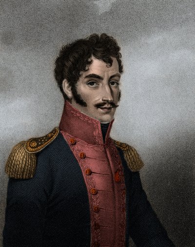 Simon Bolivar (1783-1830) venezuelai politikus és katona, Kolumbia és Peru elnöke portréja. alkotó: Anonymous Anonymous