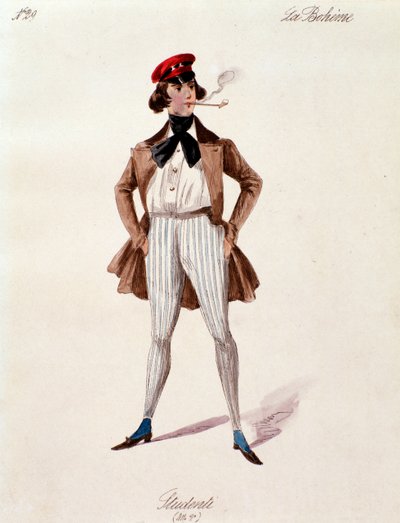 Egy diák portréja, Puccini La boheme című művéből (1892-1895) alkotó: Anonymous Anonymous