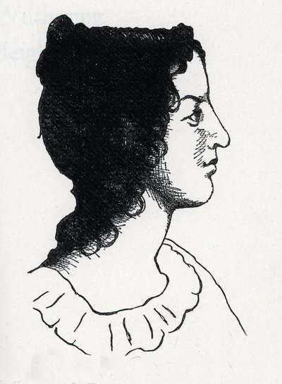 Emily Bronte (1818-1848) brit írónő portréja (metszet a "Les Hauts de Hurlevent"-ből) alkotó: Anonymous Anonymous