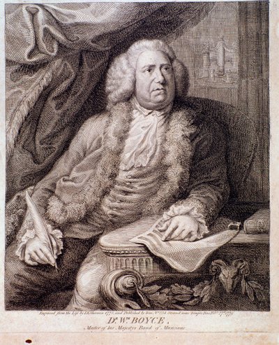 William Boyce angol zeneszerző portréja (metszet. 18. század) alkotó: Anonymous Anonymous