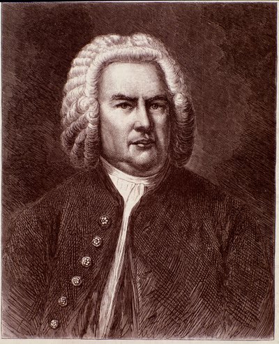 Johann Sebastian Bach német zeneszerző portréja (metszet. XIX. század) alkotó: Anonymous Anonymous