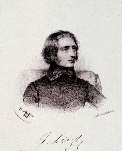 Liszt Ferenc (1811-1886) magyar zeneszerző portréja Metszet. 19. század. Milánói magángyűjtemény alkotó: Anonymous Anonymous