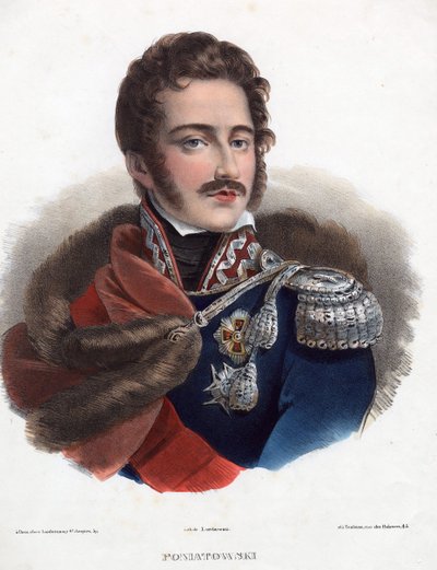 Jozef Poniatowski herceg - Névtelen - 1835 - Litográfia, akvarell - 32x24 - Magángyűjtemény alkotó: Anonymous Anonymous