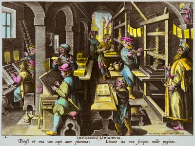 Jan Van Der Straet (Giovanni Stradano vagy Johannes Stradanus) (1523-1605) nyomdai és tipográfiai nyomtatása karos préssel 1600 körül, Privee Collection alkotó: Anonymous Anonymous