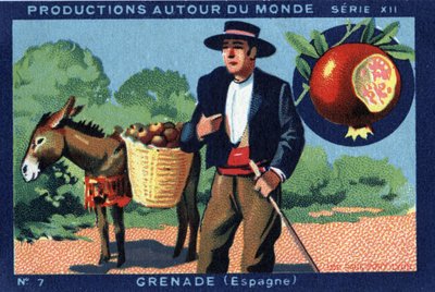 Termelések szerte a világon: Granada Spanyolországban. 1933-as kromolitográfiája a „Joseph-Milliat Albumban” alkotó: Anonymous Anonymous