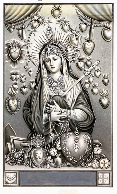 A Fájdalom Szűzének ábrázolása, mater dolorosa Jámbor Kép. A 20. századi magángyűjtemény debütálása alkotó: Anonymous Anonymous