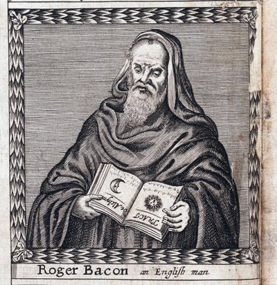 Roger Bacon (1214-1294), becenevén Doktor Mirabilis (Csodálatos doktor) - Névtelen munka, metszet alkotó: Anonymous Anonymous
