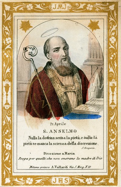 Szent Anzelm (metszet alkotó: Anonymous Anonymous