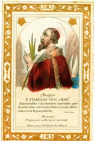 Szent Stanislaus vértanú (metszet alkotó: Anonymous Anonymous