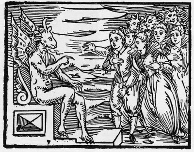 A Sátán paktumot követel az új varázslóktól – „Compendium Maleficarum”, a boszorkányokkal, gonoszságaikkal és csalásaikkal foglalkozik Francesco Maria Guazzo vagy Guaccio vagy Guaccius (15? -16??) 1608 Magángyűjtemény alkotó: Anonymous Anonymous
