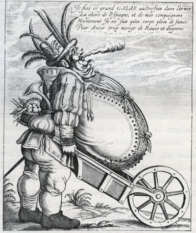 Szatíra Gallas Mátyás (1584-1647) ellen, a császári hadsereg tábornoka ellen a harmincéves háború idején, 1636-os visszavonulása után. XVII. századi metszet. Magángyűjtemény. alkotó: Anonymous Anonymous