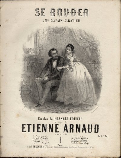 Kotta a „” Se bouder”” dalszöveghez francis tourte, zenéje Etienne Arnaud. Magángyűjtemény. alkotó: Anonymous Anonymous