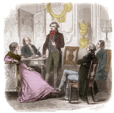 Girondins otthon, Madame Roland - Reunion des Girondins chez Madame Roland (Manon (Jeanne Marie) Roland Philipon) (1754-1793) - Metszet Alphonse de Lamartine (1790-1869) „Histoire des Girondins” című könyvébe, 1865-1869 Gyűjtemény alkotó: Anonymous Anonymous
