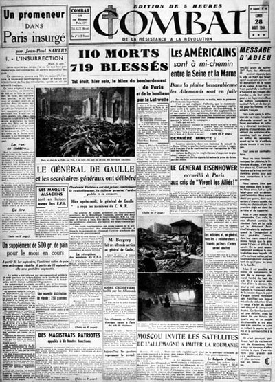 A párizsi felkelés a főváros felszabadítására - „Harc” címe 1944.08.28., koll. MDJ Bernard. alkotó: Anonymous Anonymous