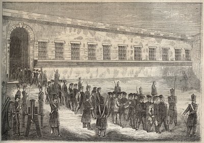 Rochefort börtöne a XIX. Pierre Zaccone (1817-1895) (Colonia Penale - Büntetőtelep) metszet az „Elítéltek története a megalkotásuktól napjainkig” című könyvébe (1877). Magángyűjtemény. alkotó: Anonymous Anonymous