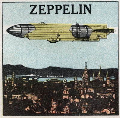 A léggömbök: zeppelin. 1925 névtelen illusztrációja. alkotó: Anonymous Anonymous