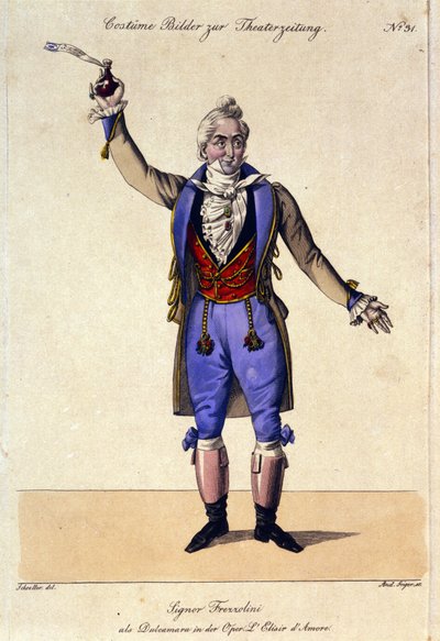 Giuseppe Frezzolini (1789-1861) basszusgitáros Dulcamara doktor tolmácsolásában Gaetano Donizetti (1797-1848) „L