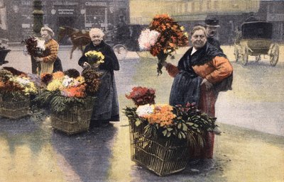 A krizantémparti: krizantémkereskedő az utcán. Metszés. A „Le petit parisien” című újság egyike 1910.11.20. Magángyűjtemény. alkotó: Anonymous Anonymous