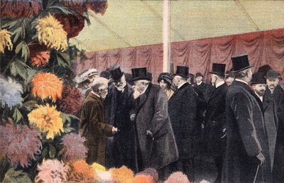 A krizantémparti: hivatalos krizantém kiállítás. Metszés. A „Le petit parisien” című újság egyike 1910.11.20. Magángyűjtemény. alkotó: Anonymous Anonymous