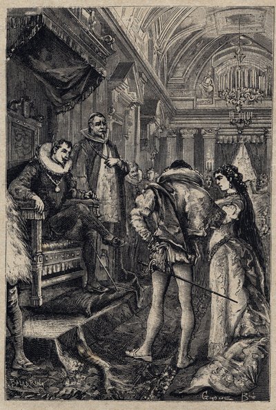 Giulia Farnese és Orsino Orsini házassága Rodrigo Borgia házában 1489 – metszet Oscar Pio „Lucrezia Borgia” című művéből – 1883 alkotó: Anonymous Anonymous