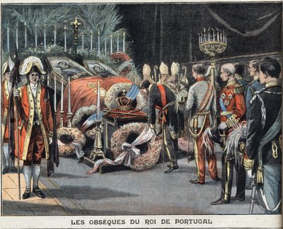 I. Károly portugál király (1863-1908) meggyilkolt emberei 1908. február 1-jén haltak meg. Metszet a „Le Peute Parisien” újságból, 1908.02.23. Magángyűjtemény. alkotó: Anonymous Anonymous