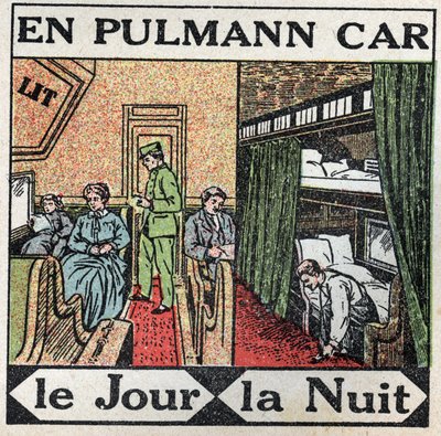 A vasutak: a Pullman kocsi belsejében. Névtelen illusztráció 1925-ből. Magángyűjtemény. alkotó: Anonymous Anonymous