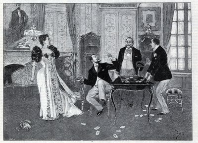Színházi ábrázolás: „A Systeme Ribadier”, Georges Feydeau (1862-1921) és Maurice Hennequin (1863-1926) vaudeville-je a párizsi Theatre du Palais-Royalban. Metszet az 1892-es „Le monde illustree”-ben. Magángyűjtemény. alkotó: Anonymous Anonymous