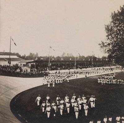1900-as egyetemes kiállítás – Universelle de 1900 kiállítás Párizsban: Exposition de Vincennes, gimnasztikai verseny – magángyűjtemény alkotó: Anonymous Anonymous