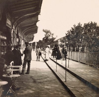1900-as egyetemes kiállítás – Universelle de 1900 kiállítás Párizsban: A gördülő járda – magángyűjtemény alkotó: Anonymous Anonymous