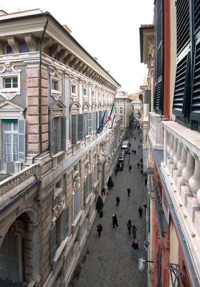Kilátás a Via Garibaldira vagy a Strada Nuovára Genesben (Genova), Olaszország alkotó: Anonymous Anonymous