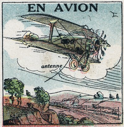Vezeték nélküli telefonálás: repülővel. 1925 névtelen illusztrációja. Magángyűjtemény. alkotó: Anonymous Anonymous