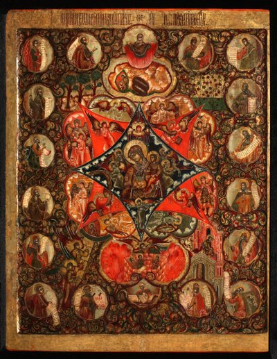 Az égő bokor istenanyja, 17. század alkotó: Anonymous Russian icon painter