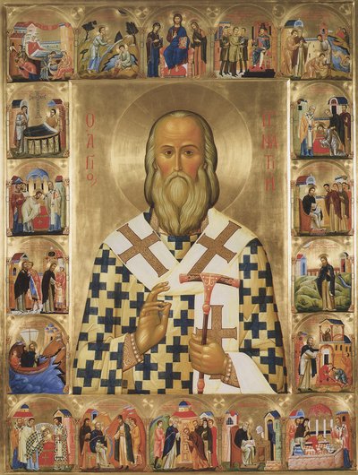 Szent Ignác Briancsanyinov életének jeleneteivel, XX alkotó: Anonymous Russian icon painter