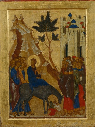 Krisztus belépése Jeruzsálembe, 1497 alkotó: Anonymous Russian icon painter