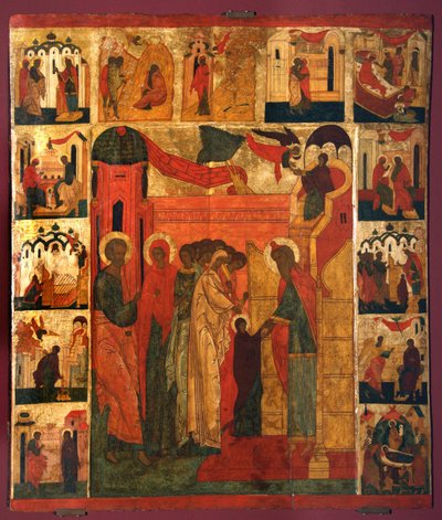 Szűz Mária bemutatása, 16. század alkotó: Anonymous Russian icon painter