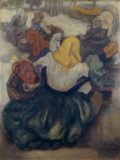 Piac vége Sulmonában - Konyhai piac alkotó: Anselmo Bucci