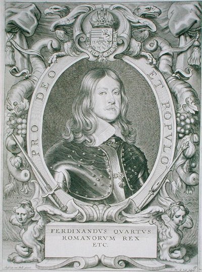 IV. Ferdinánd, a "Portraits des Hommes Illustres"-ból, metszette Petrus de Iode, megjelent 1706-ban (metszet). alkotó: Anselmus van (after) Hulle