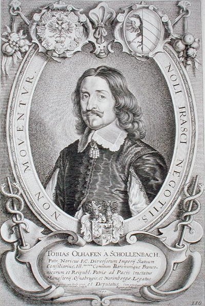 Tobias Oelhafen van Schollenbach (1601-66) a „Kitűnő férfiak portréiból”, Petrus de Iode metszete, 1706-ban megjelent (metszet) alkotó: Anselmus van (after) Hulle