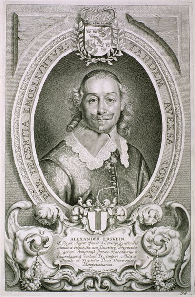 Alexander Erskein (1656) a "Portraits des Hommes Illustres" című, Cornelis Galle által metszett, 1706-ban kiadott műből. alkotó: Anselmus van Hulle