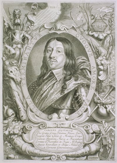 Karl X. Gusztáv (1622-60) svéd király, az 1706-ban megjelent „Kitűnő férfiak portréiból” alkotó: Anselmus van Hulle