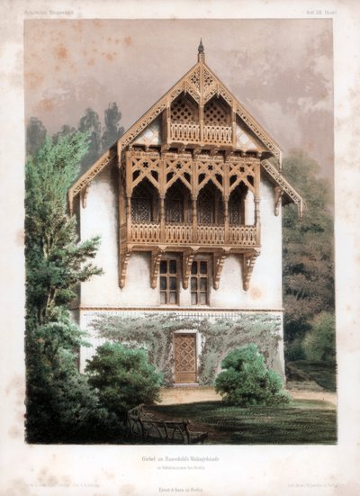 Oromzat egy lakóépületen, Schonhausen, Berlin közelében, Németország, 1850 alkotó: Anst von W Loeillot