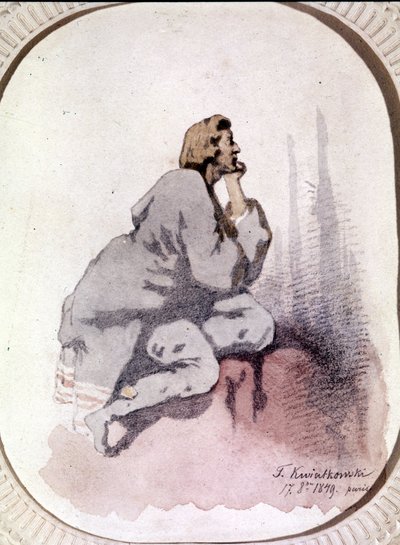 Frederic Chopin (1810-1849) lengyel zeneszerző portréja. Kwiatkowski akvarellje. alkotó: Antar Teofil Kwiatowski