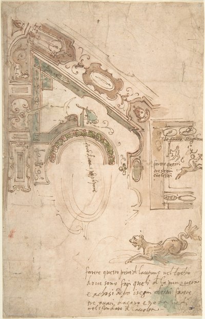 Negyedterv fedett mennyezethez, kb. 1561. alkotó: Antenore Ridolfi
