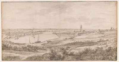 Rhenen látképe kelet felől alkotó: Anthonie Waterloo